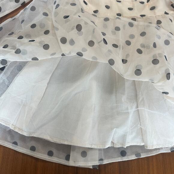 Bardot Eva Mini Dress, Polka Dot Nude Spot, Revolve, Coquette, Retro, size 10 - Picture 12 of 12